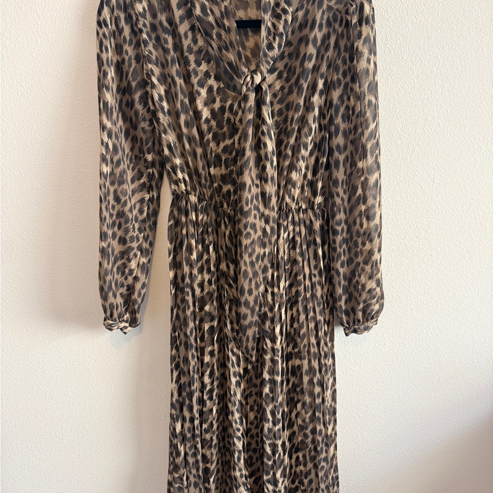 Banana Republic Animal Print Long Sleeve Dress